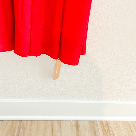 Reformation | Red Tayler Midi Dress Size 4 Sweetheart Neck Ties Back - Picture 9 of 9